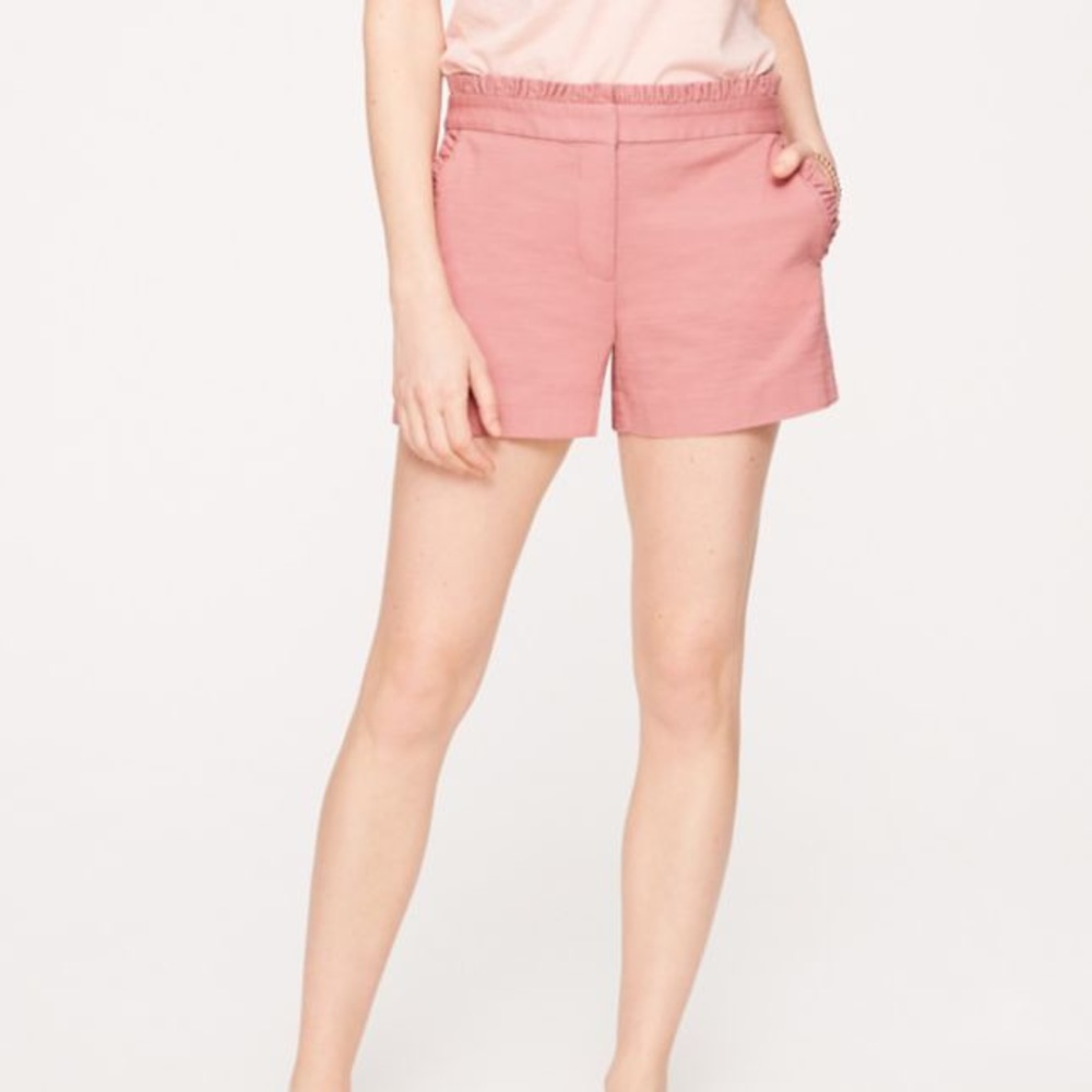 LOFT Pink Ruffle Shorts